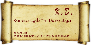 Keresztyén Dorottya névjegykártya